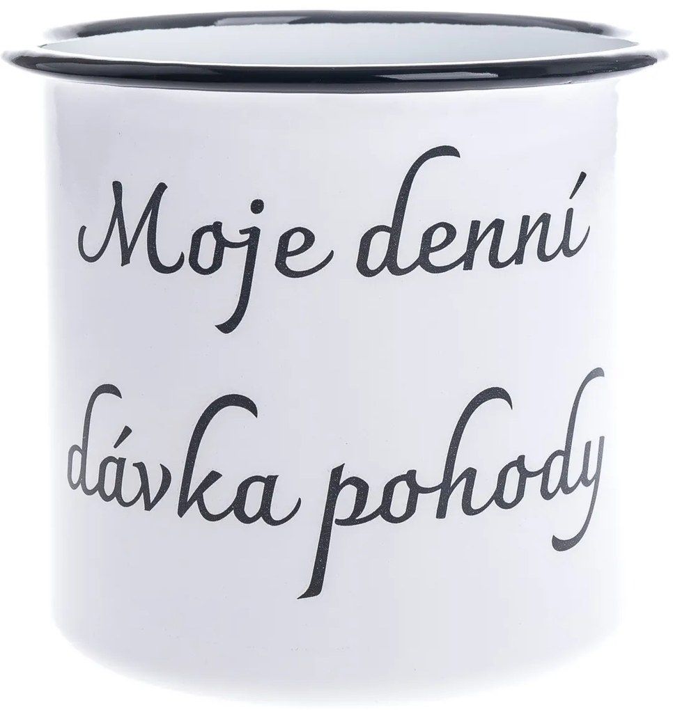 Cana smălțuită „Doza mea zilnică de bunădispoziție”, 1 l