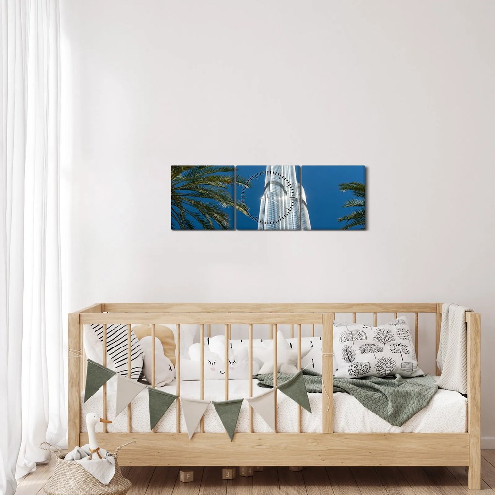Tablou - Burj Khalifa (cu ceas) (90x30 cm)