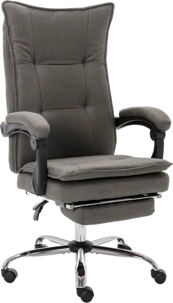vidaXL Scaun de birou, gri, material textil