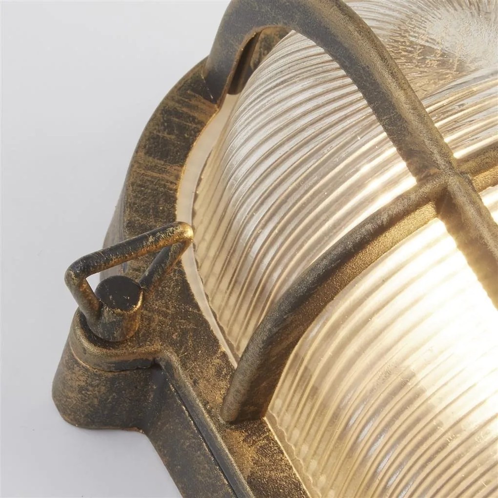 Aplica de perete sau tavan design industrial IP44 Bulkhead Oval