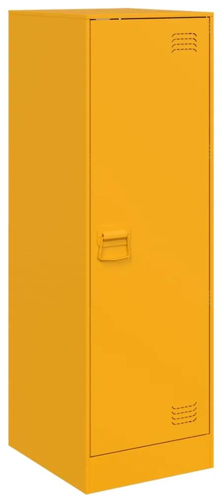 841706 vidaXL Dulap, galben muștar, 34,5x39x107 cm, oțel