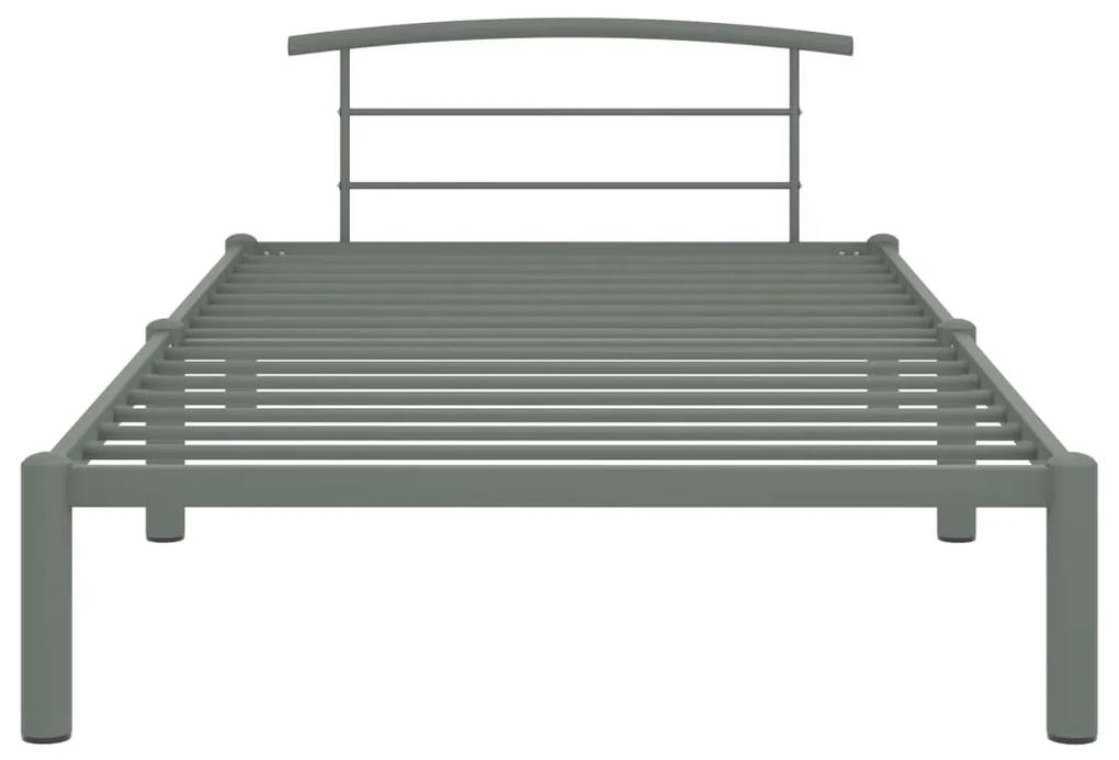 Cadru de pat, gri, 90 x 200 cm, metal Gri, 90 x 200 cm