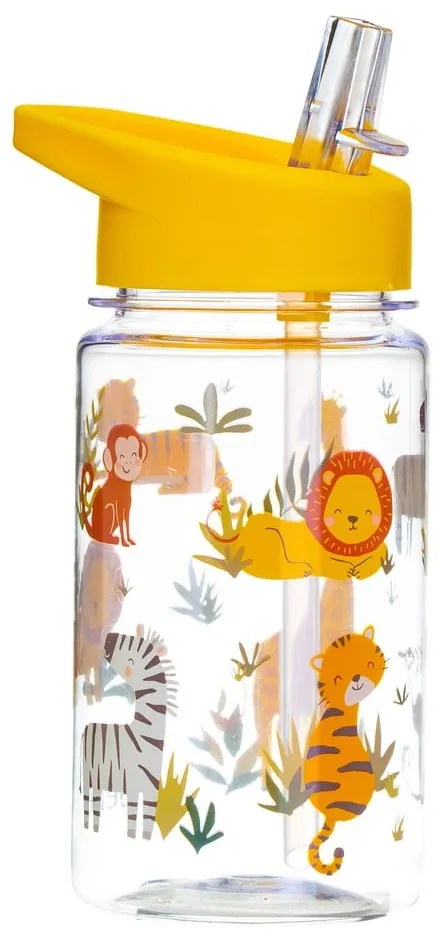 Sticlă apă cu pai pentru copii Sass & Belle Drink Up Safari, 400 ml