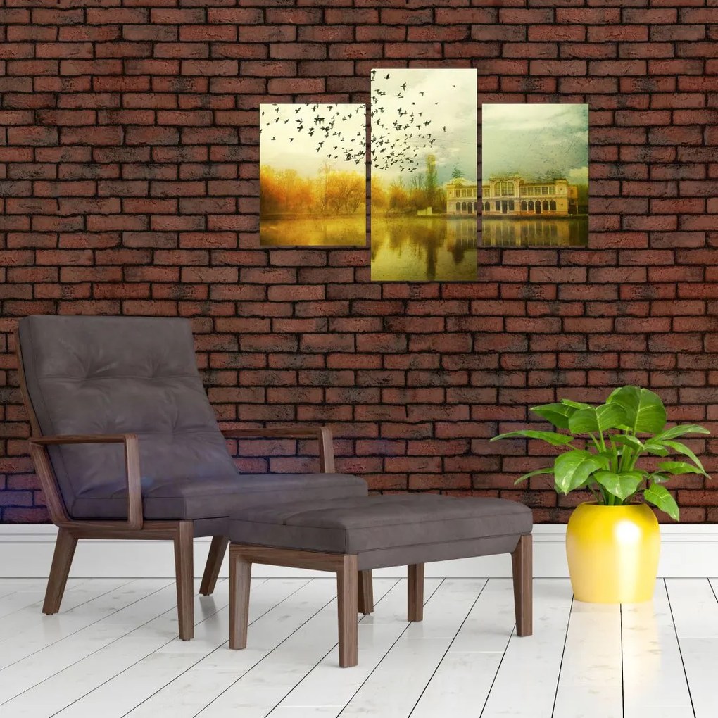 Tablou peisajului pictat cu sediul (90x60 cm)