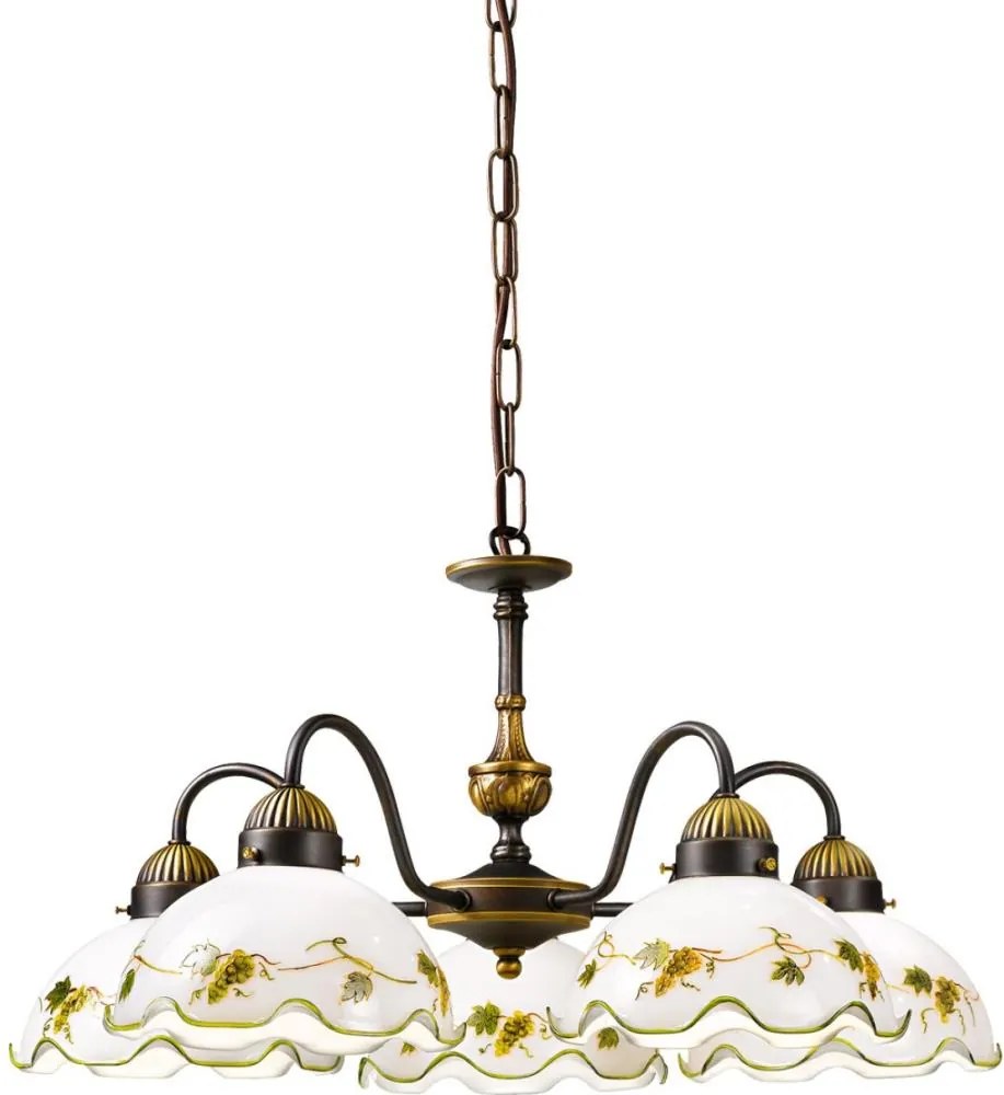 Kolarz 731.85.110 - Candelabru suspendat NONNA pe lanț, 5xE27/75W/230V, vin