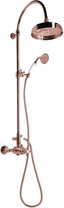 Set de duș roz din alamă 142 cm cu robinet termostatic cu duș suspendat/cu duș de mână Antea – Sapho