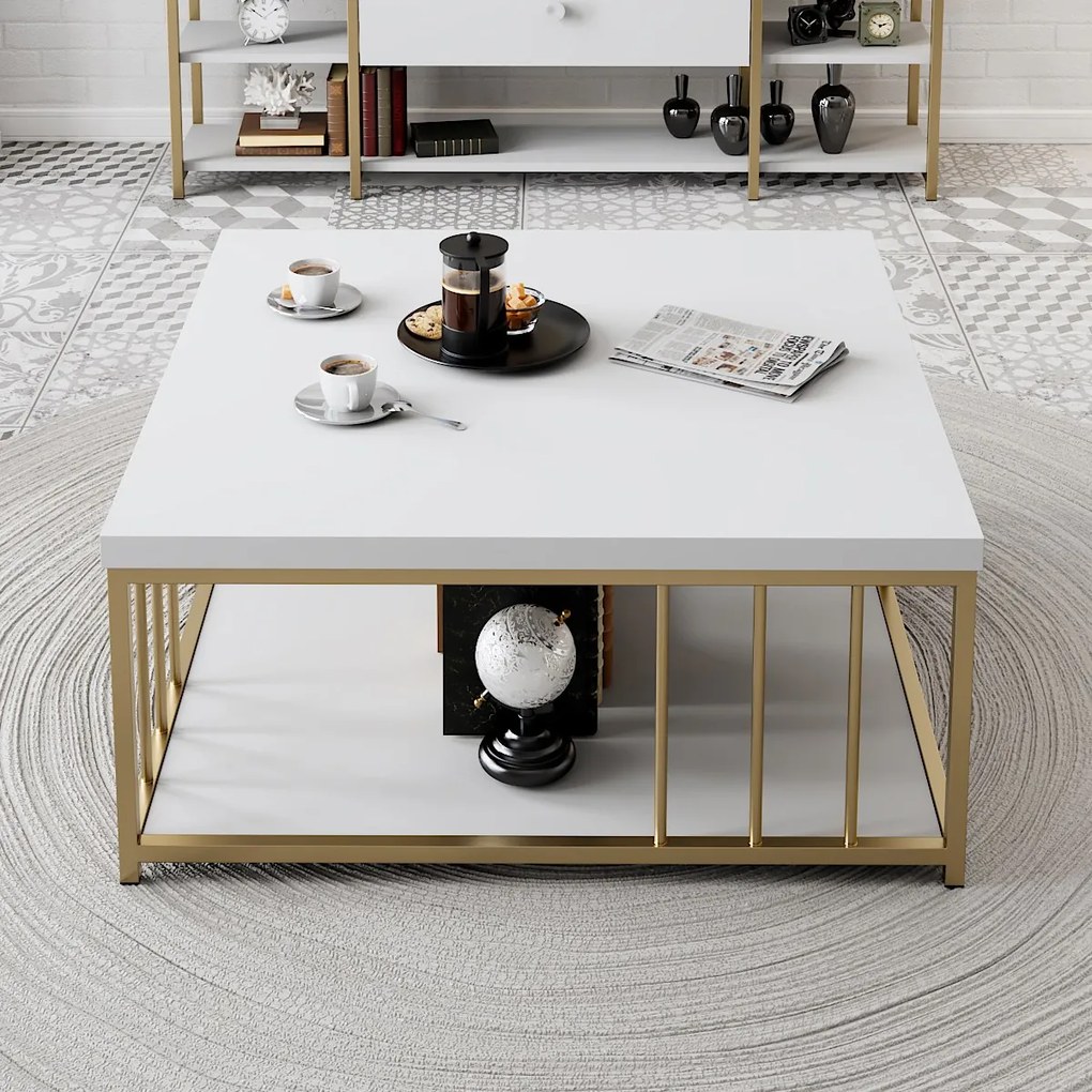 Măsuță de cafea Zen (Alb + Auriu). 1073449