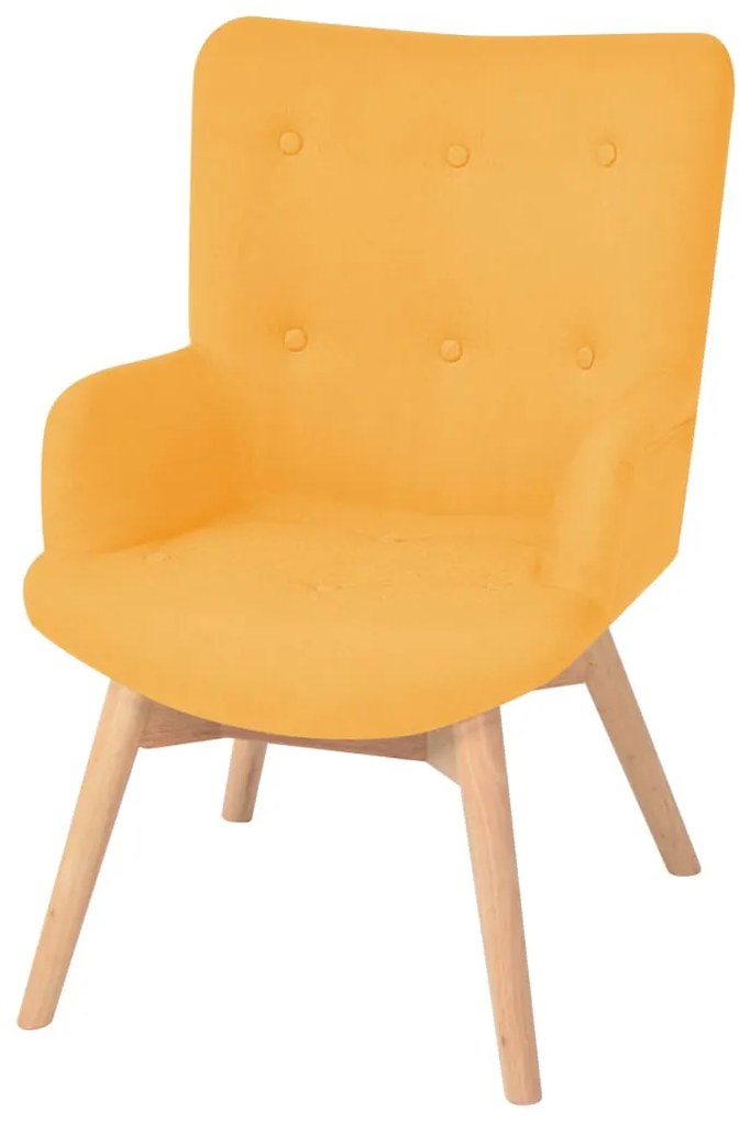 244664 vidaXL Fotoliu cu taburet pentru picioare, galben, material textil