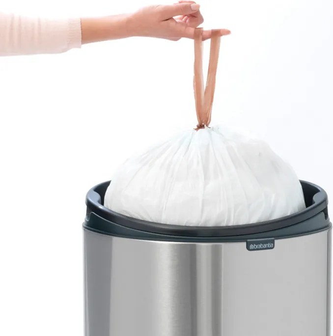 Brabantia Touch Bin New 649729, 40 l, închidere silențioasă și lină, spate plat, alb