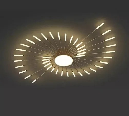 Lustra LED, 3 Tipuri De Lumina, 60W, Auriu