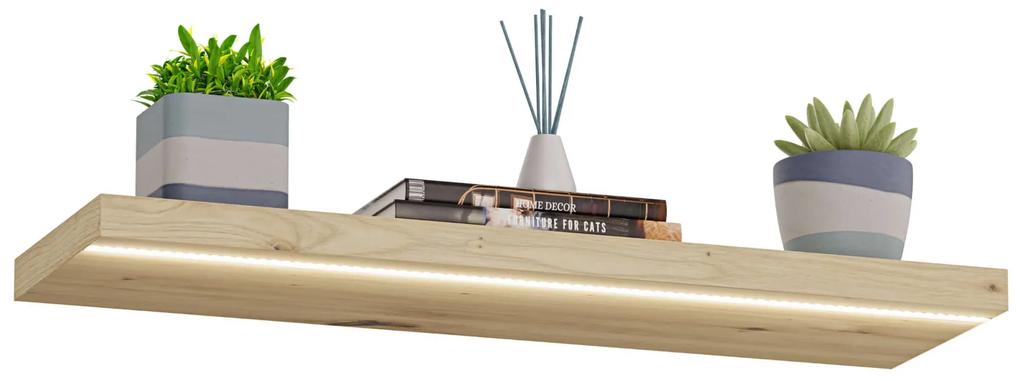 Raft suspendat LED - Stejar artizanal