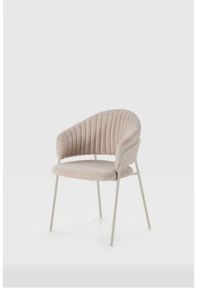 Set de scaune de sufragerie bej cu cotiere 2 buc. tapițat Leticia – Marckeric
