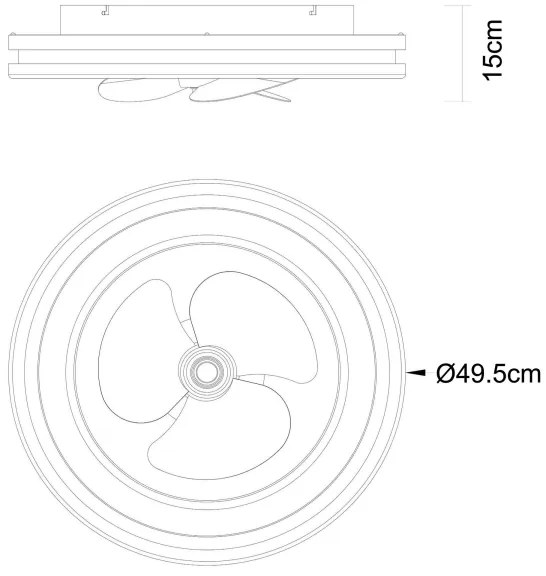 Plafonieră LED cu ventilator Globo 03650 GATIAN LED/30W/230V negru + telecomandă