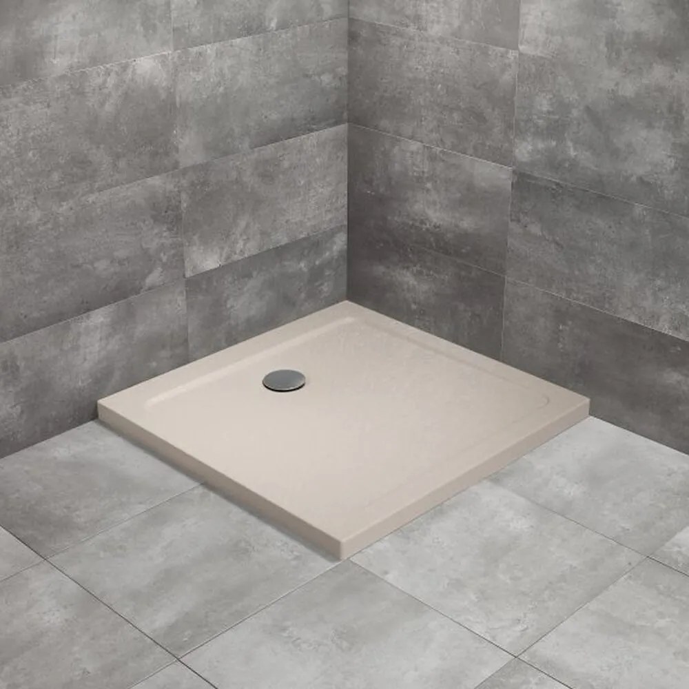 Cadita dus patrata Radaway Doros C Stone 80x80 cm acril casmir