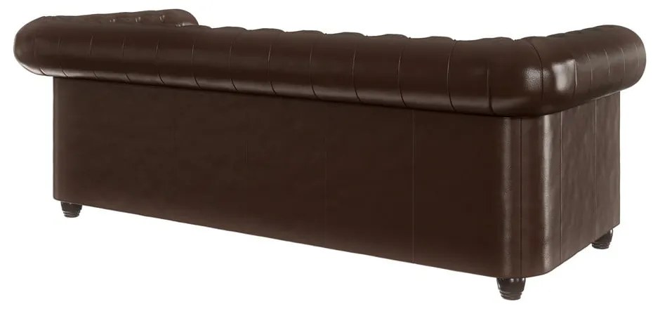 Canapea maro închis extensibilă cu tapițerie din imitație de piele 203 cm York – Ropez