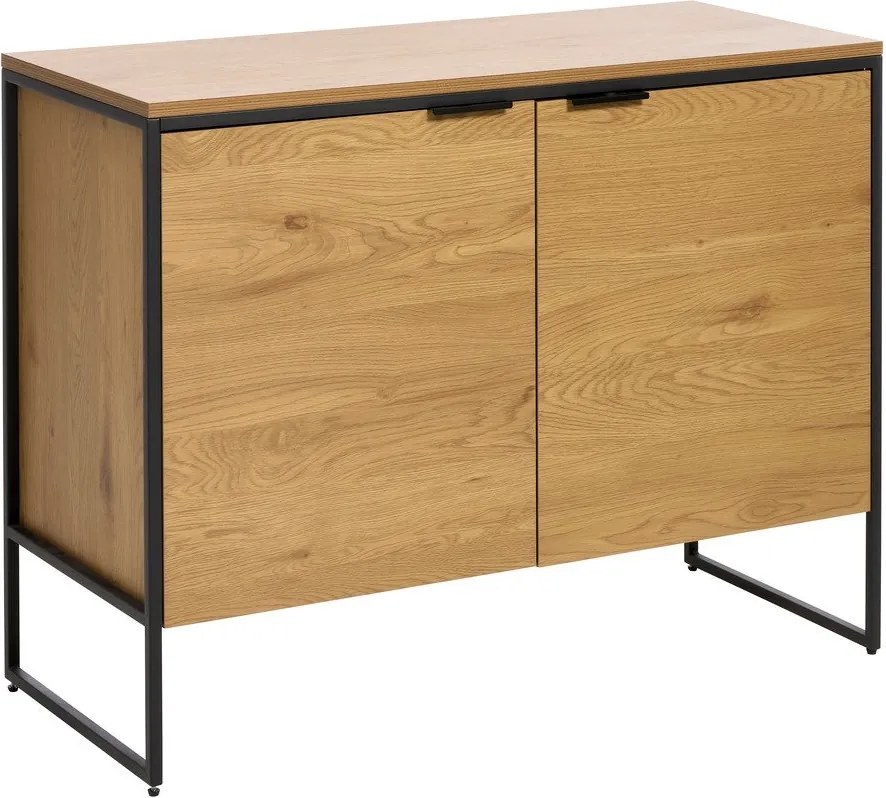 Comodă în culoare naturală cu aspect de lemn de stejar 104,5x80x45 cm Cesura – Unique Furniture