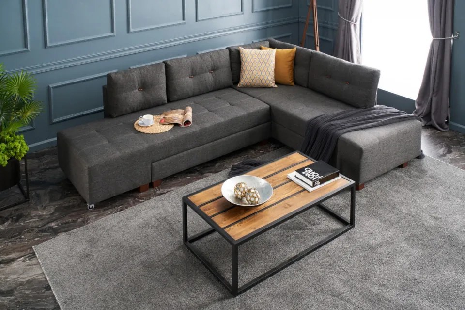 Coltar Extensibil Manama Corner Sofa Bed Right, Antracit