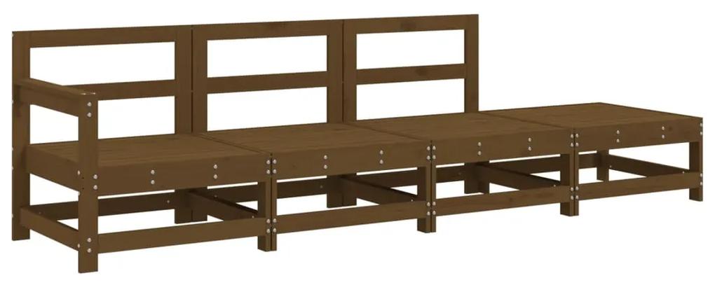 825537 vidaXL Set mobilier pentru grădină 4 piese, maro miere, lemn masiv pin