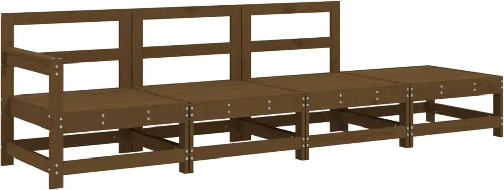 vidaXL Set mobilier pentru grădină 4 piese, maro miere, lemn masiv pin