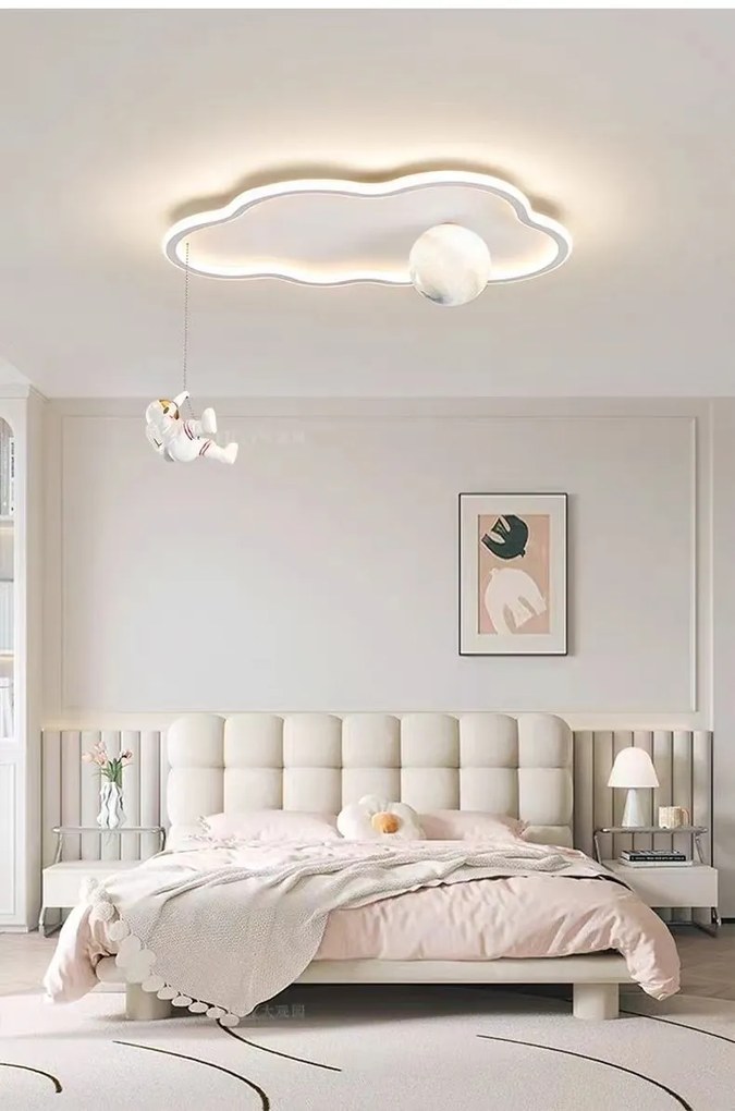 Lustră LED Modernă cu Astronaut Suspendat, Design Nor, Ø600 mm, 3 Culori de Lumină