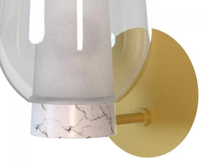 Aplica de perete design modern Nora auriu/ marmura alba