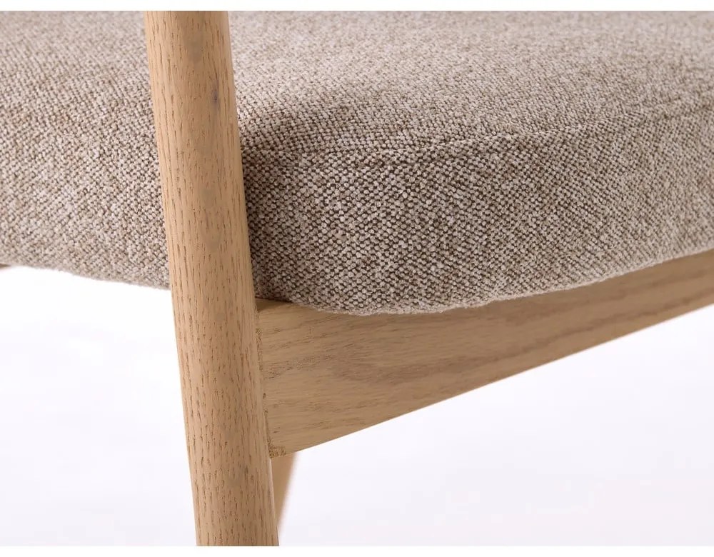 Set de scaune de sufragerie bej cu cotiere 2 buc. din lemn de stejar Elk – Unique Furniture