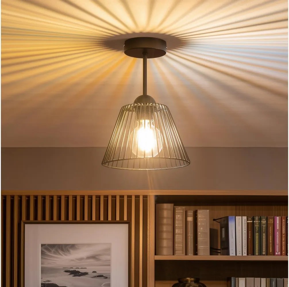 Brilagi - Lustră LED aplicată CERIA WIRE 1xE27/60W/230V Ø 21 cm neagră