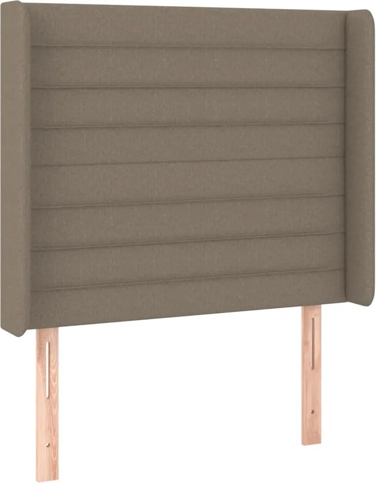 vidaXL Tăblie de pat cu aripioare gri taupe 103x16x118/128 cm textil
