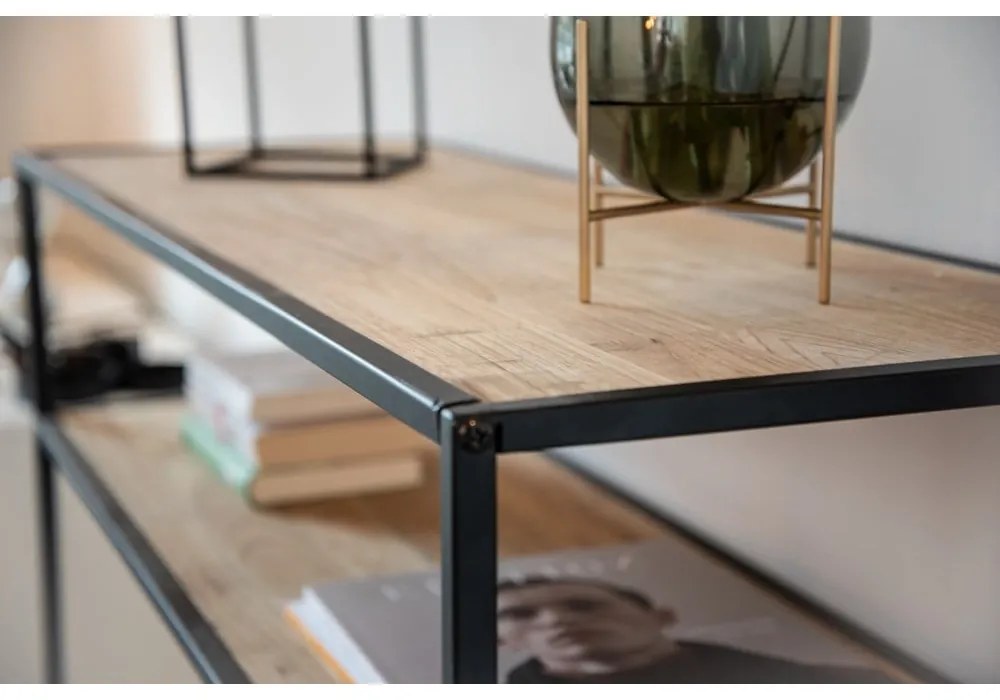 Masă consolă în culoare naturală din lemn masiv de pin 35x100 cm Geo – Wenko