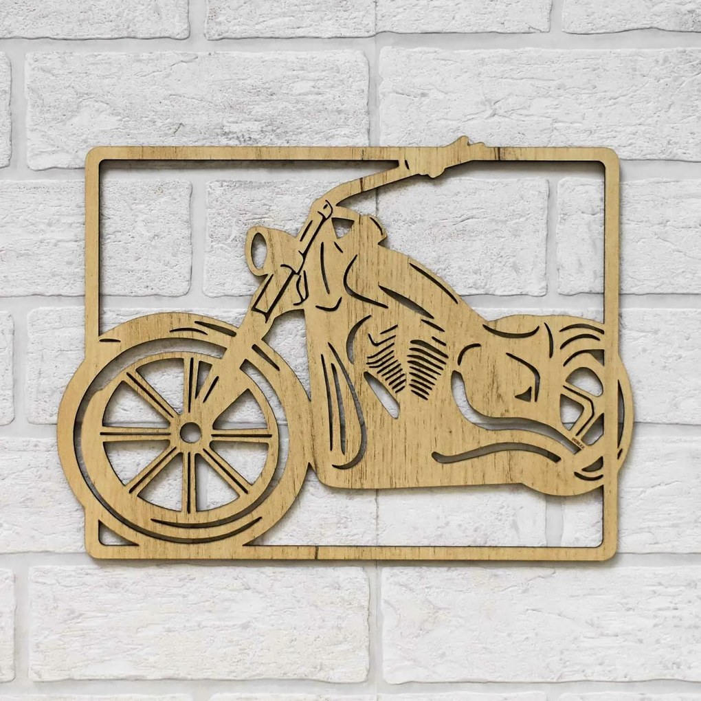 DUBLEZ | Tablou din lemn pentru perete - Motocicleta Chopper