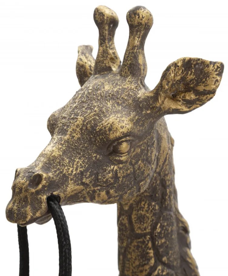 Lampa auriu antichizat din polirasina, Soclu E27 Max 40W, 28x16x60 cm, Giraffe Mauro Ferretti
