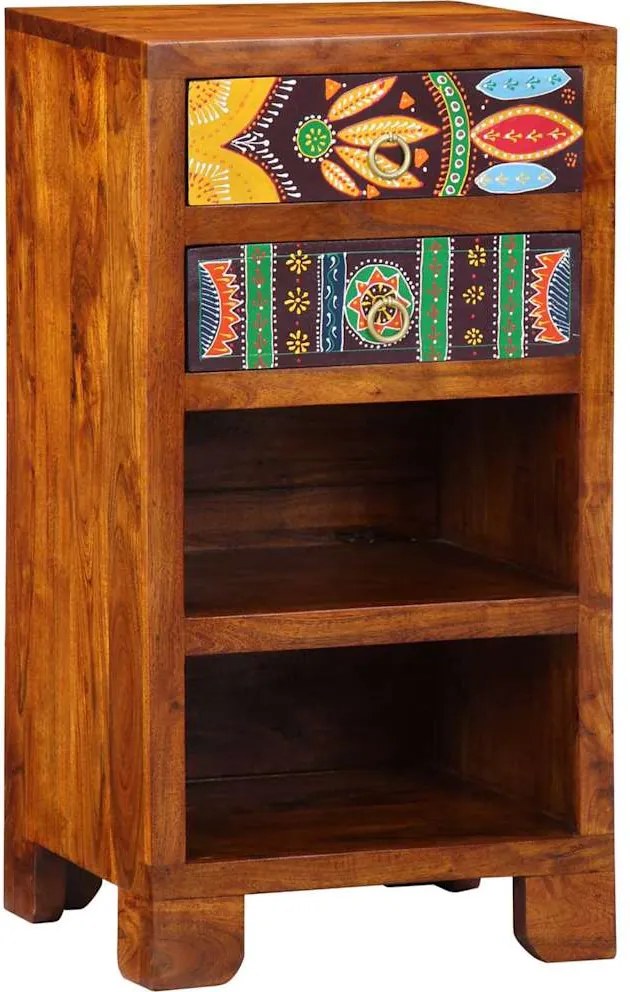 vidaXL Măsuță Florală de Final cu sertar Maro 40 x 35 x 75 cm