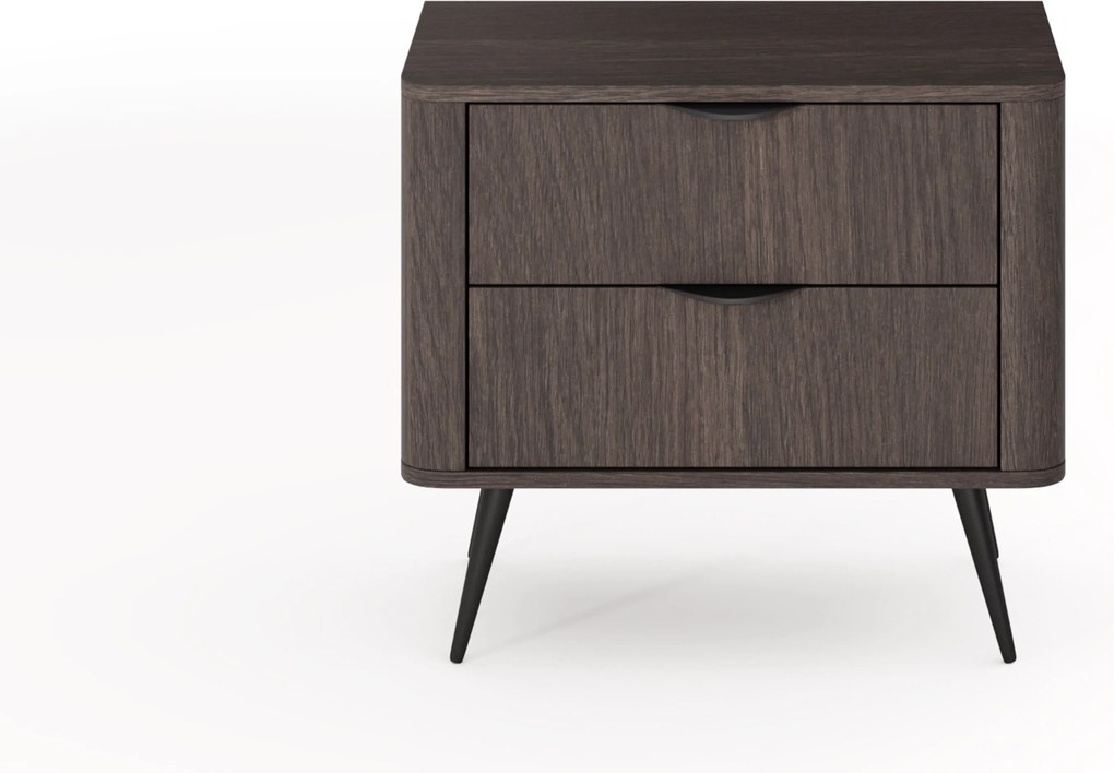 Noptieră Edrin 63 cm cu sertare - stejar dunin / negru