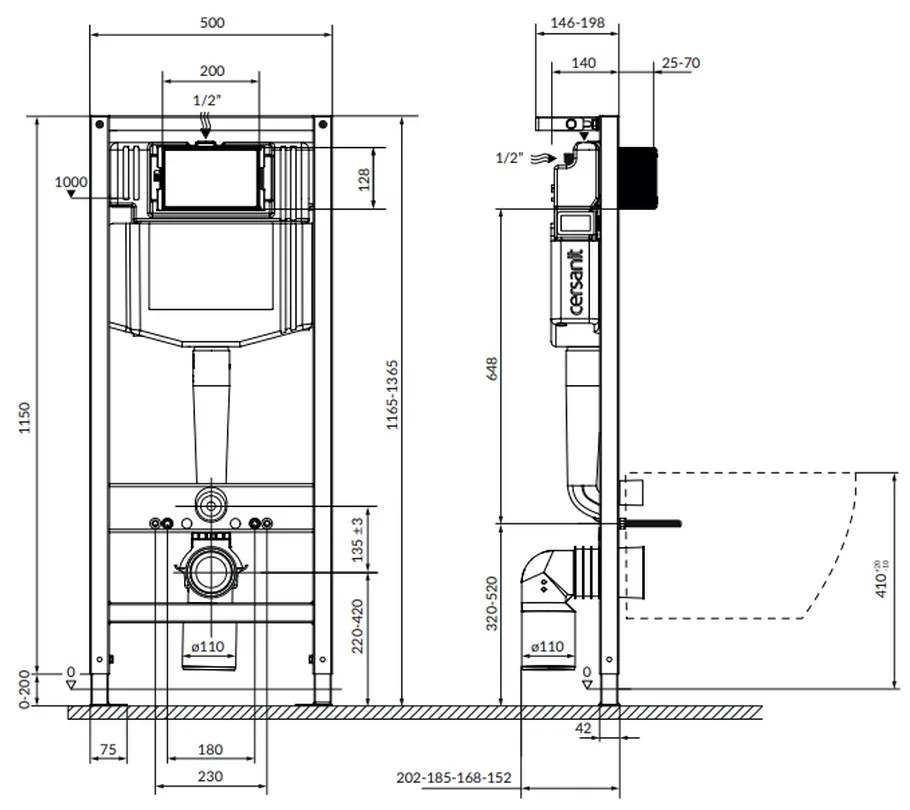 Rezervor wc incastrat Cersanit System 50