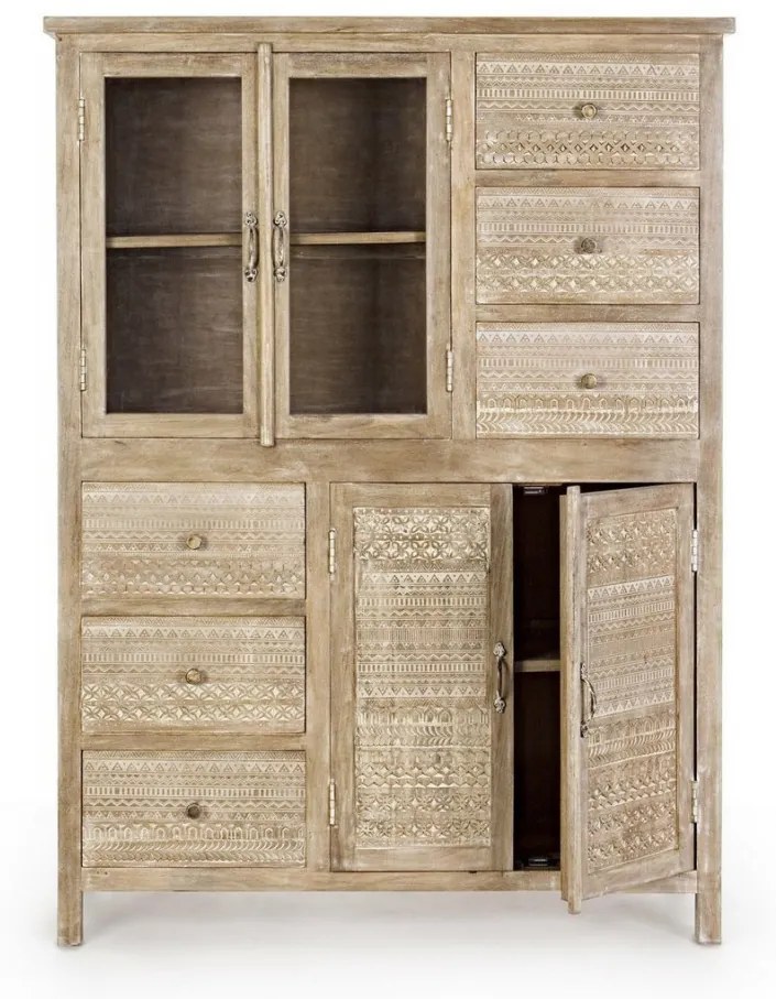 Bufet finisaj natural din lemn de Mango, 110x40x150 cm, Mayra Bizzotto