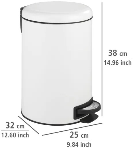 WENKO 22707100 - Coș de gunoi LEMAN 25x38 cm alb/negru