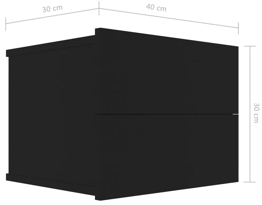 Noptiera, negru, 40 x 30 x 30 cm, PAL 1, Negru