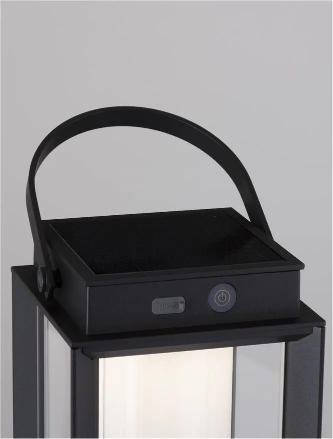 Lampa LED solara portabila iluminat exterior decorativ VERHAAL negru