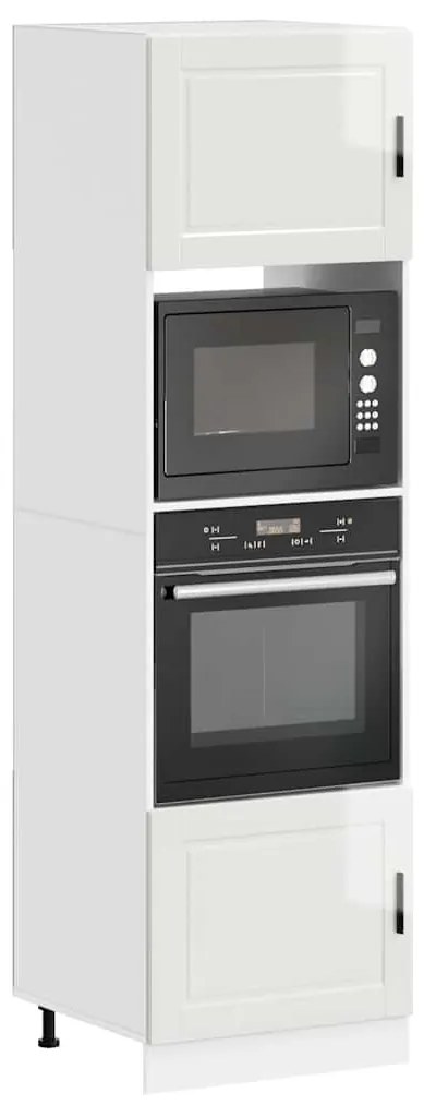 vidaXL Dulapuri pentru cuptor 2 buc Porto alb lucios lemn prelucrat