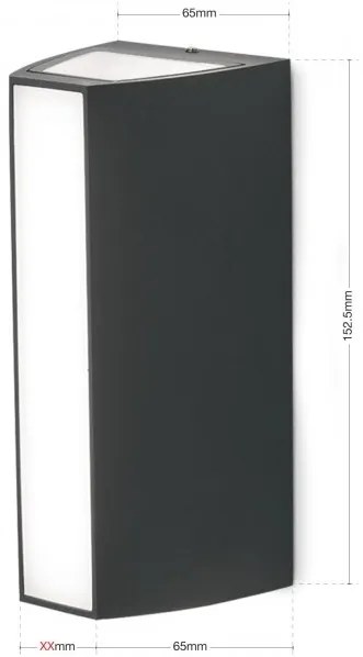 Aplica LED de perete exterior, protectie IP65, Mood antracit