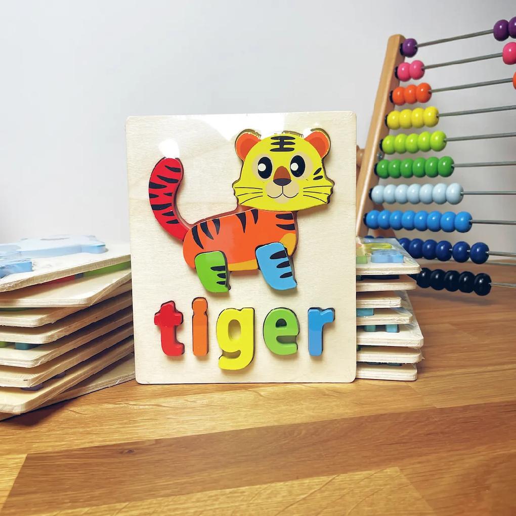 Puzzle din lemn pentru copii "Tigru"