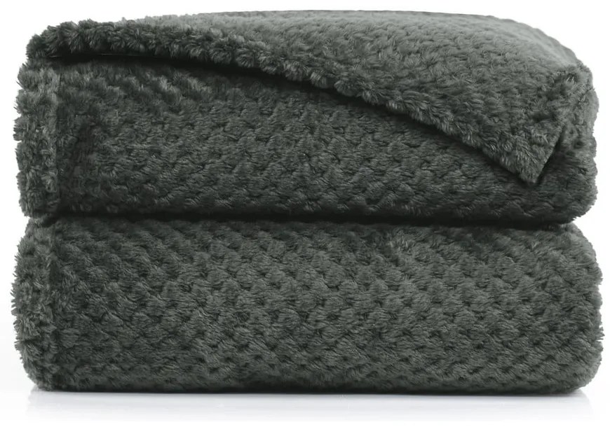 Pătură din microfibră DecoKing Henry 200 x 150 cm, gri închis