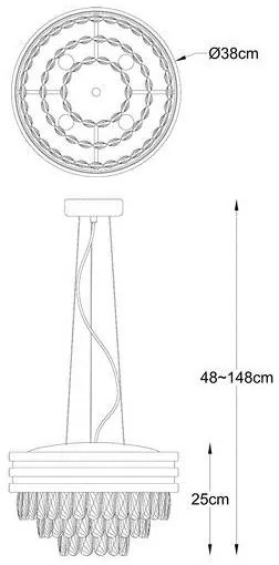 Lustra suspendata design modern NAICA auriu/ argintiu