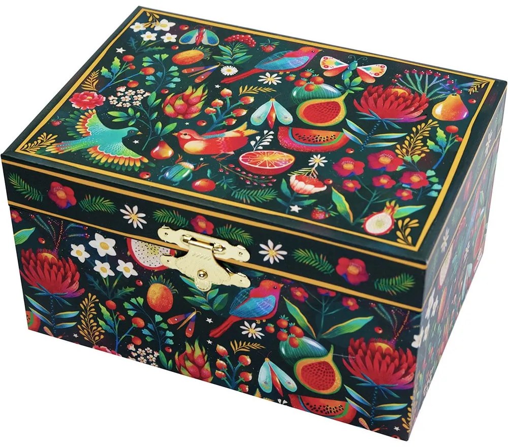 Cutiuta muzicala pentru bijuterii cu suport inele  Spring