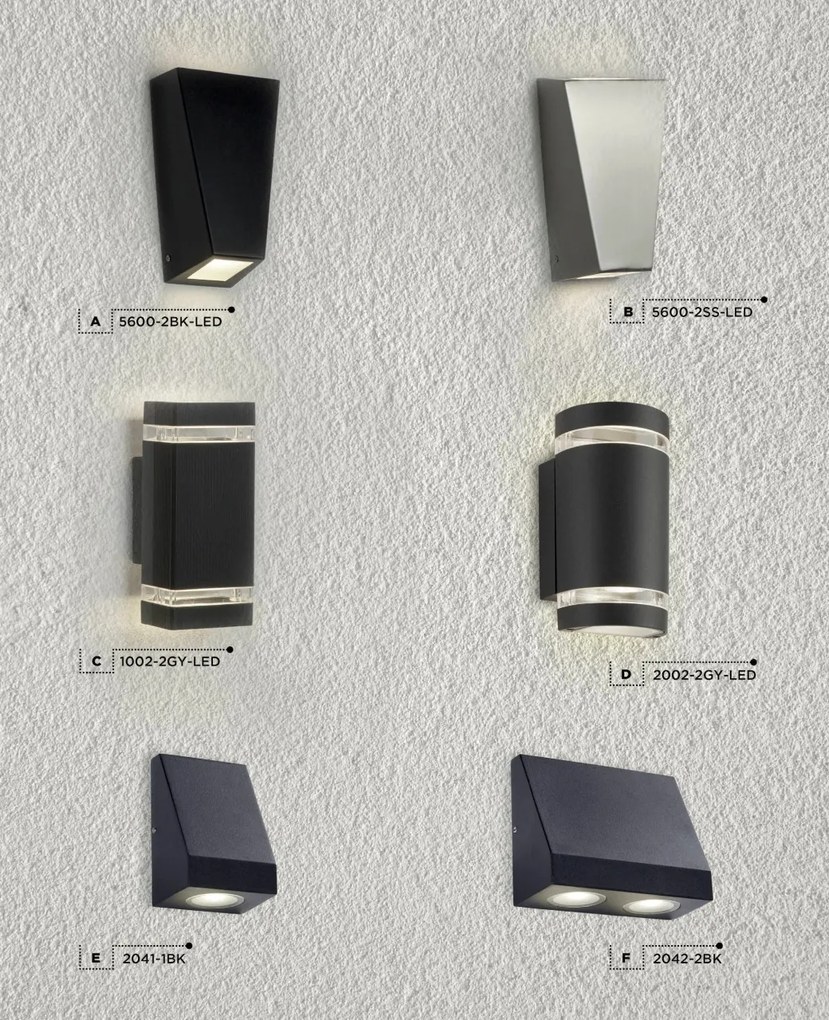 Aplica perete LED de exterior IP44 Down 2041-1BK SRT