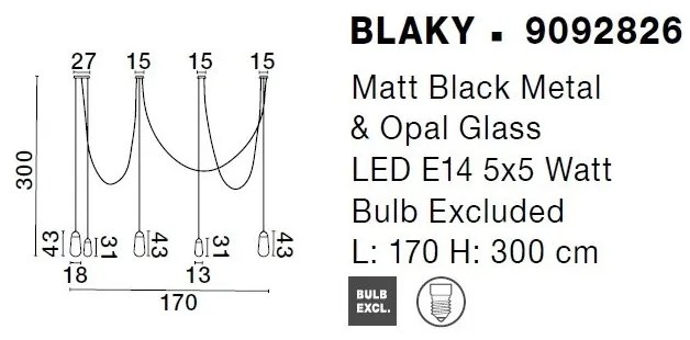 Lustra cu 5 Pendule design minimalist BLAKY