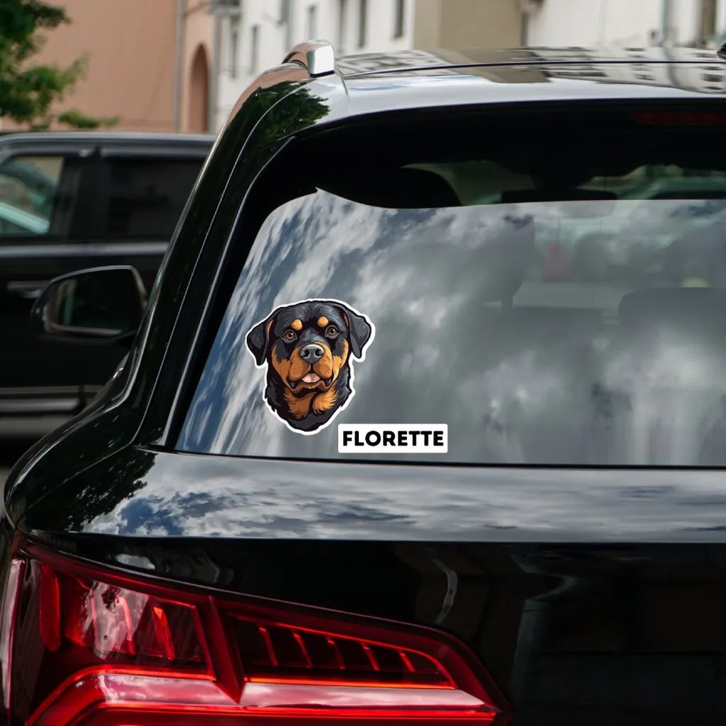 PIPPER. Autocolant Rottweiler mărimea: 60cm