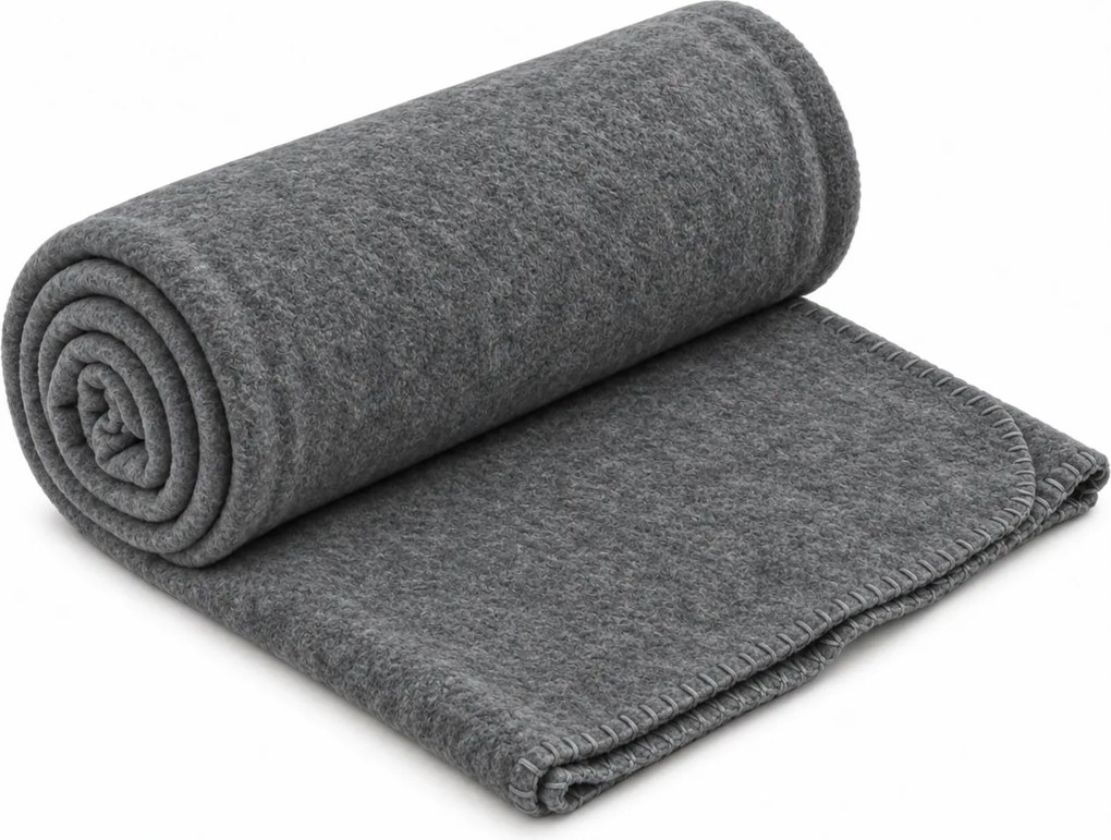 Patura fleece FLEORA, alb-gri Dimensiune: 150 x 200 cm