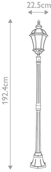 Lampă de exterior LEDBURY 1xE27/100W/230V IP44 neagră Garden Zone