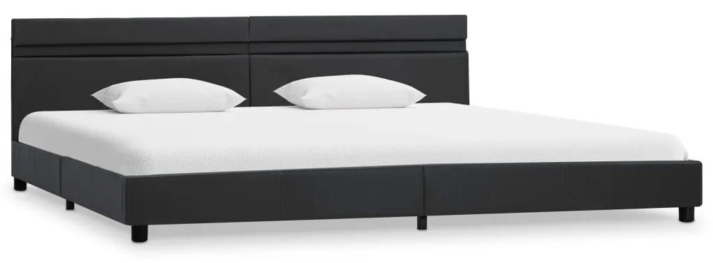 284803 vidaXL Cadru de pat cu LED, gri, 180 x 200 cm, piele artificială